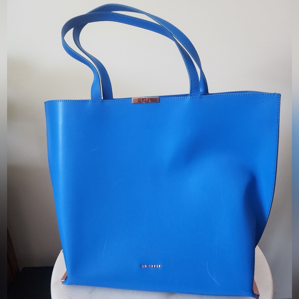 Ted Baker sample tote, cobalt blue with rosegold Accents